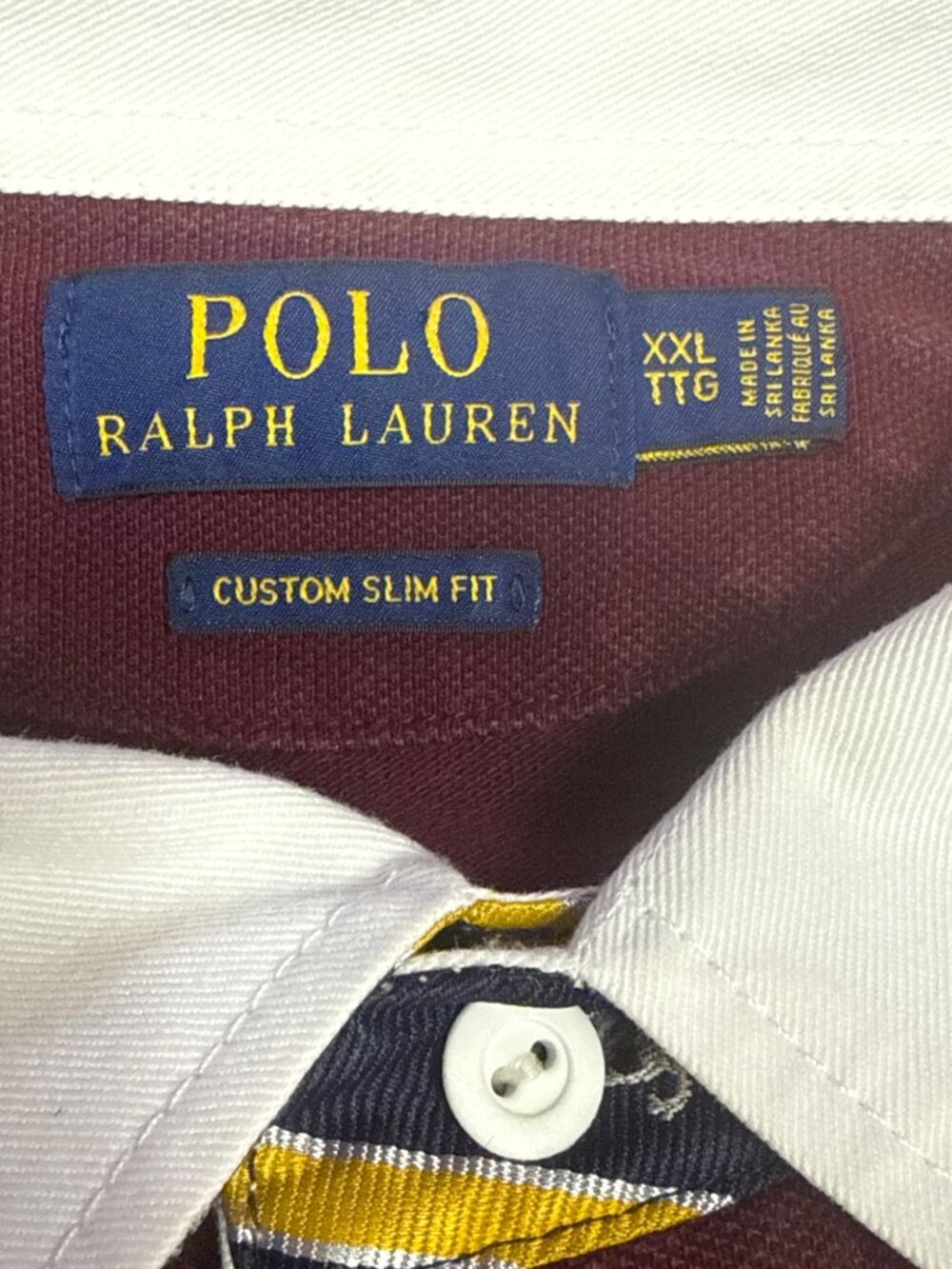 Polo Ralph Lauren Polo Bear Rugby Polo Shirt Mens XXL Football Bear Burgundy - Picture 8 of 10